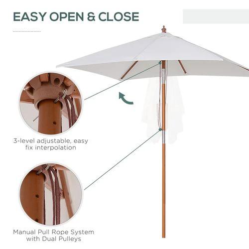 Outsunny 2m x 1.5m Patio Garden Parasol with Adjustable Angle for Outdoor Sun Protection by Outsunny