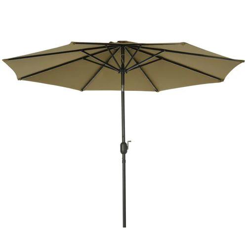 Outsunny Outsunny 9 Foot LED Solar Powered Parasol Umbrella with UV Protection for Outdoor Gatherings - Parasol