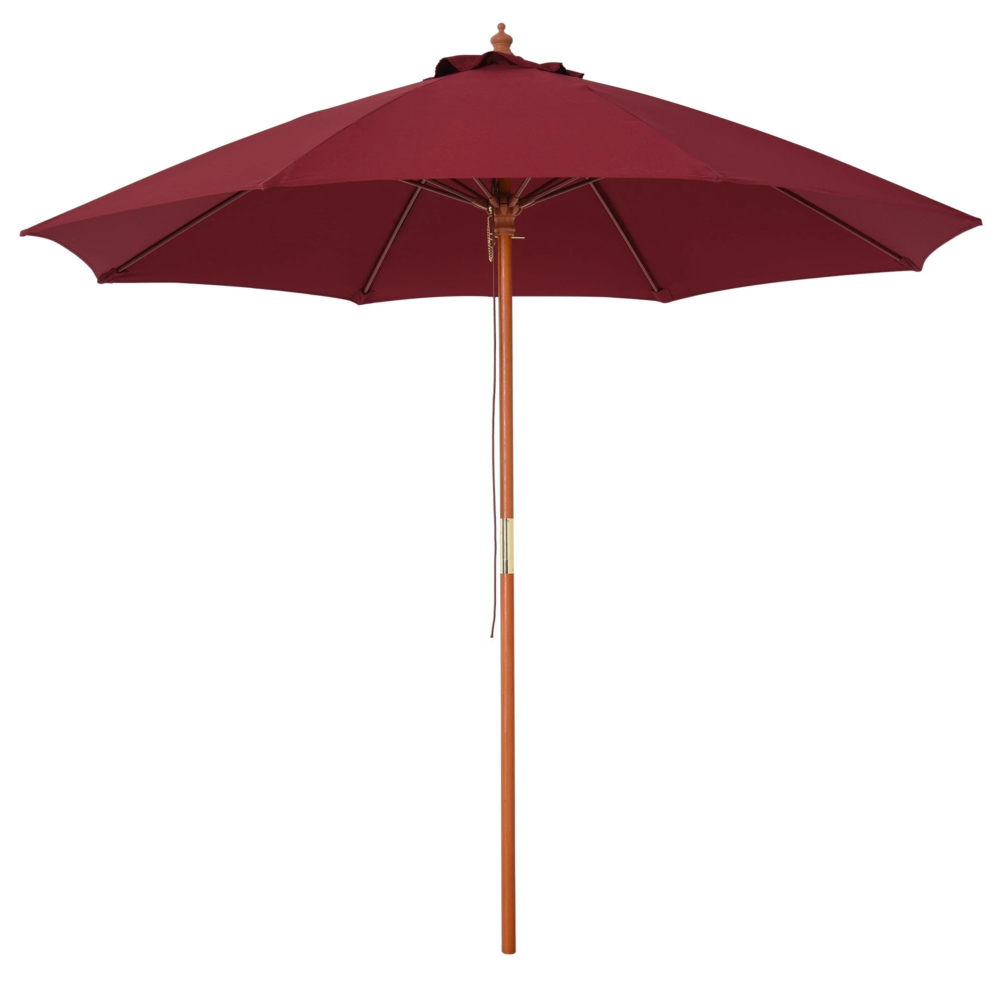 Outsunny 2.5m Wood Garden Parasol Sun Shade Patio Market Umbrella Canopy with Top Vent - Parasol