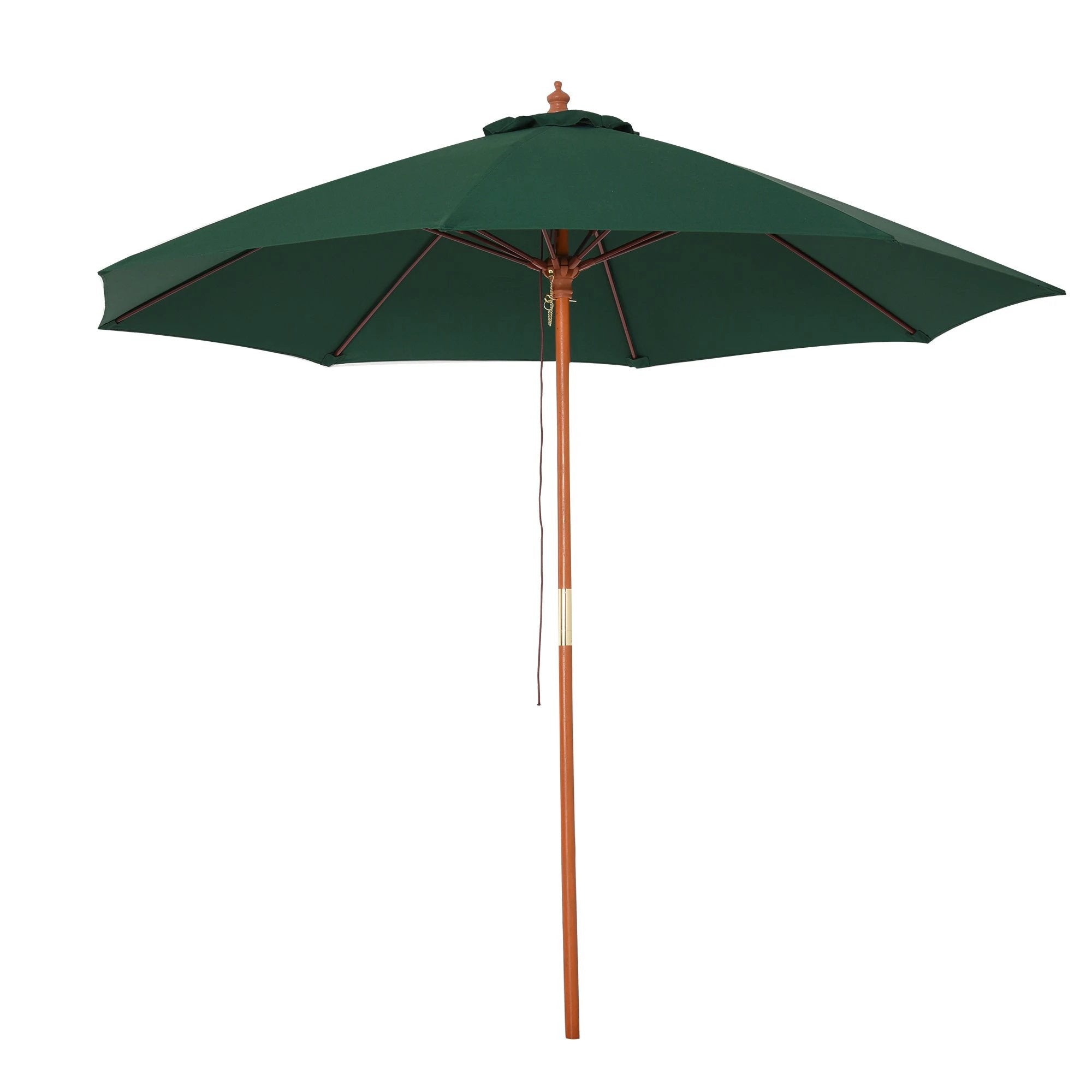 2.5m Wood Garden Parasol Sun Shade Patio Market Umbrella Canopy with Top Vent by Outsunny