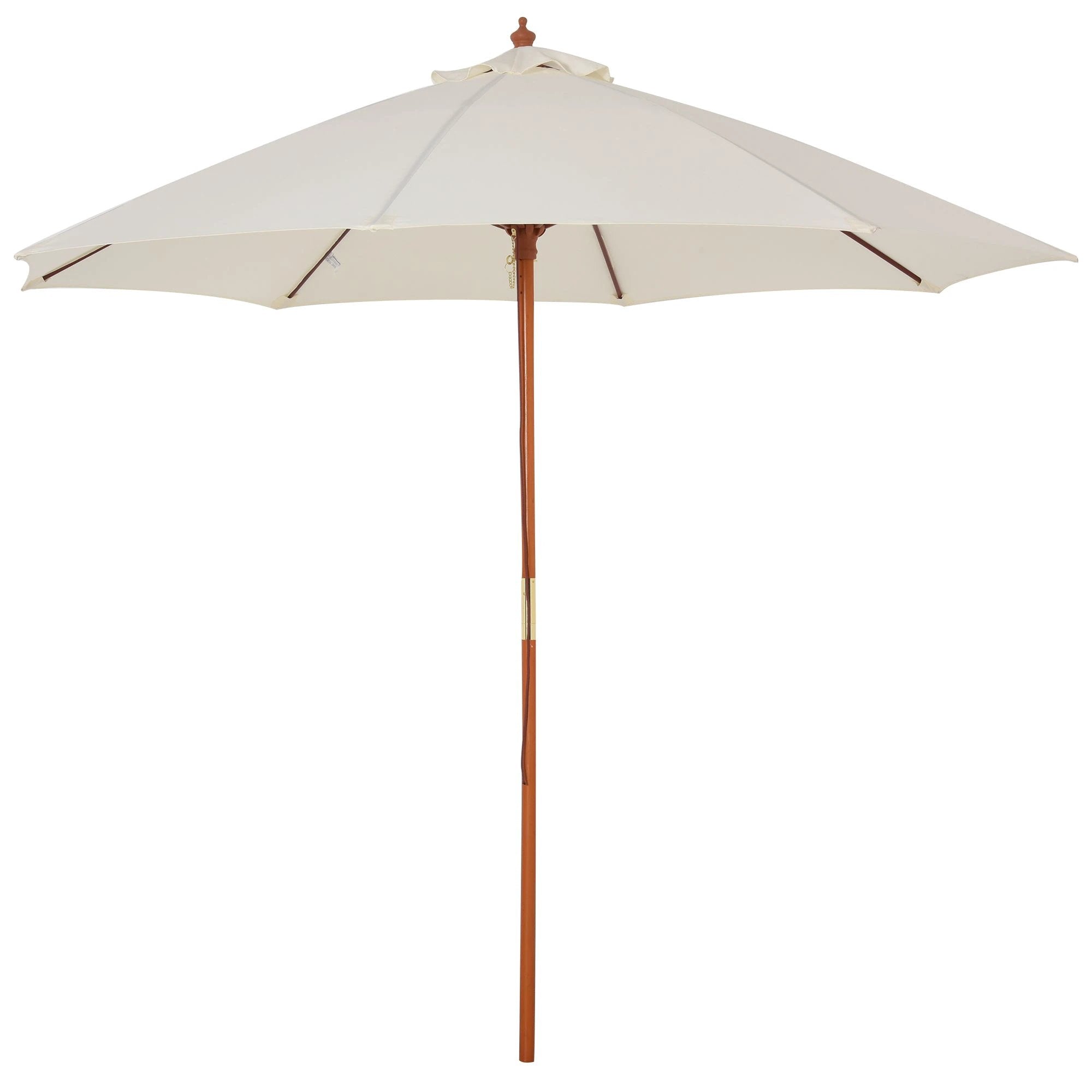Outsunny 2.5m Wood Garden Parasol Sun Shade Patio Market Umbrella Canopy with Top Vent - Parasol