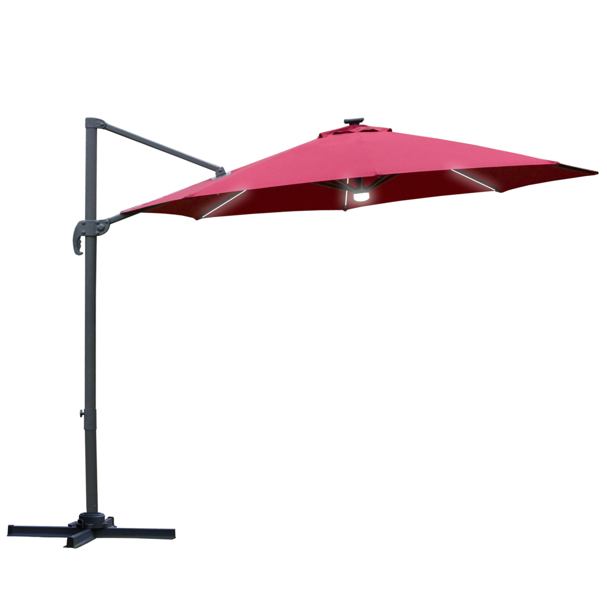Outsunny 255cm Patio Parasol Market Table with Push Button 18 Sturdy Ribs - Parasol