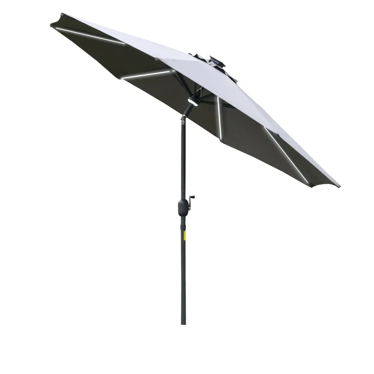 Outsunny 2.7m Garden Parasol Sun Umbrella Patio Summer Shelter w/ LED Solar Light - Parasol