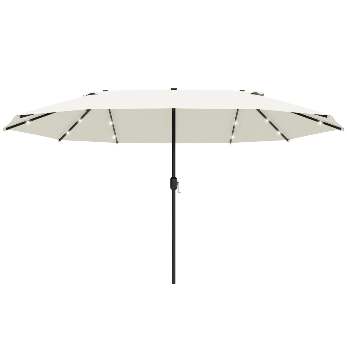 Outsunny Garden Parasol 4.4m Double-Sided Sun Umbrella Patio Sun Shade LED Solar Light - Parasol