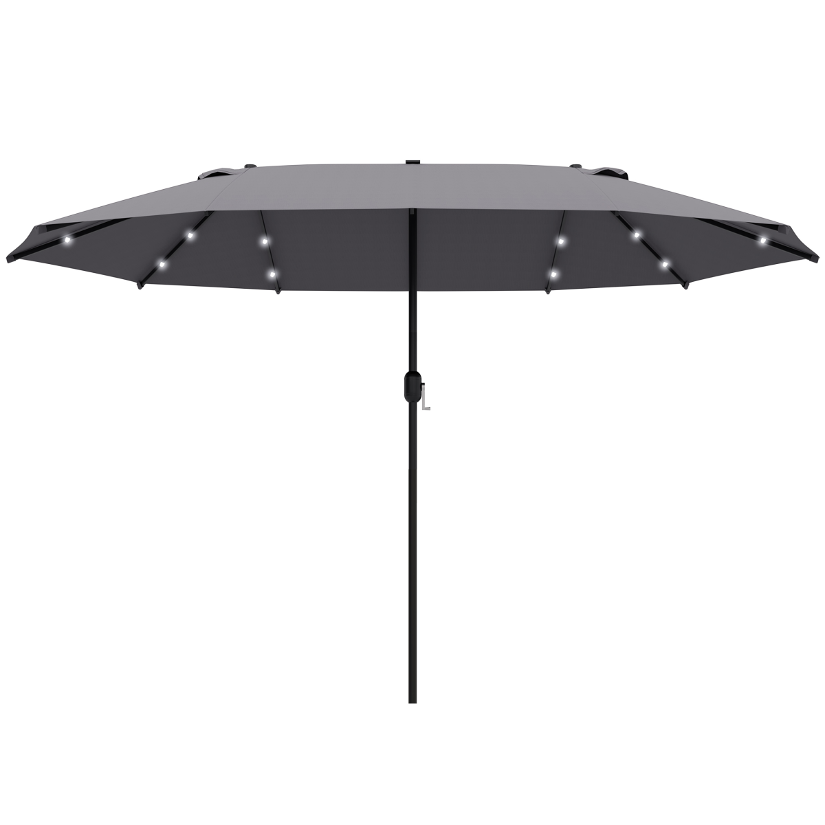Outsunny Garden Parasol 4.4m Double-Sided Sun Umbrella Patio Sun Shade LED Solar Light - Parasol