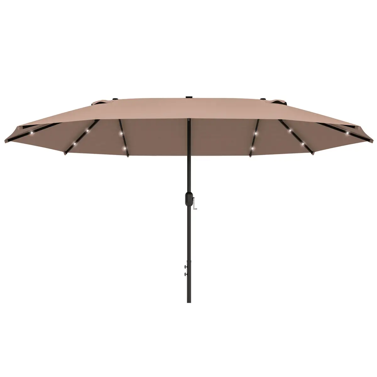 Outsunny Garden Parasol 4.4m Double-Sided Sun Umbrella Patio Sun Shade LED Solar Light - Parasol
