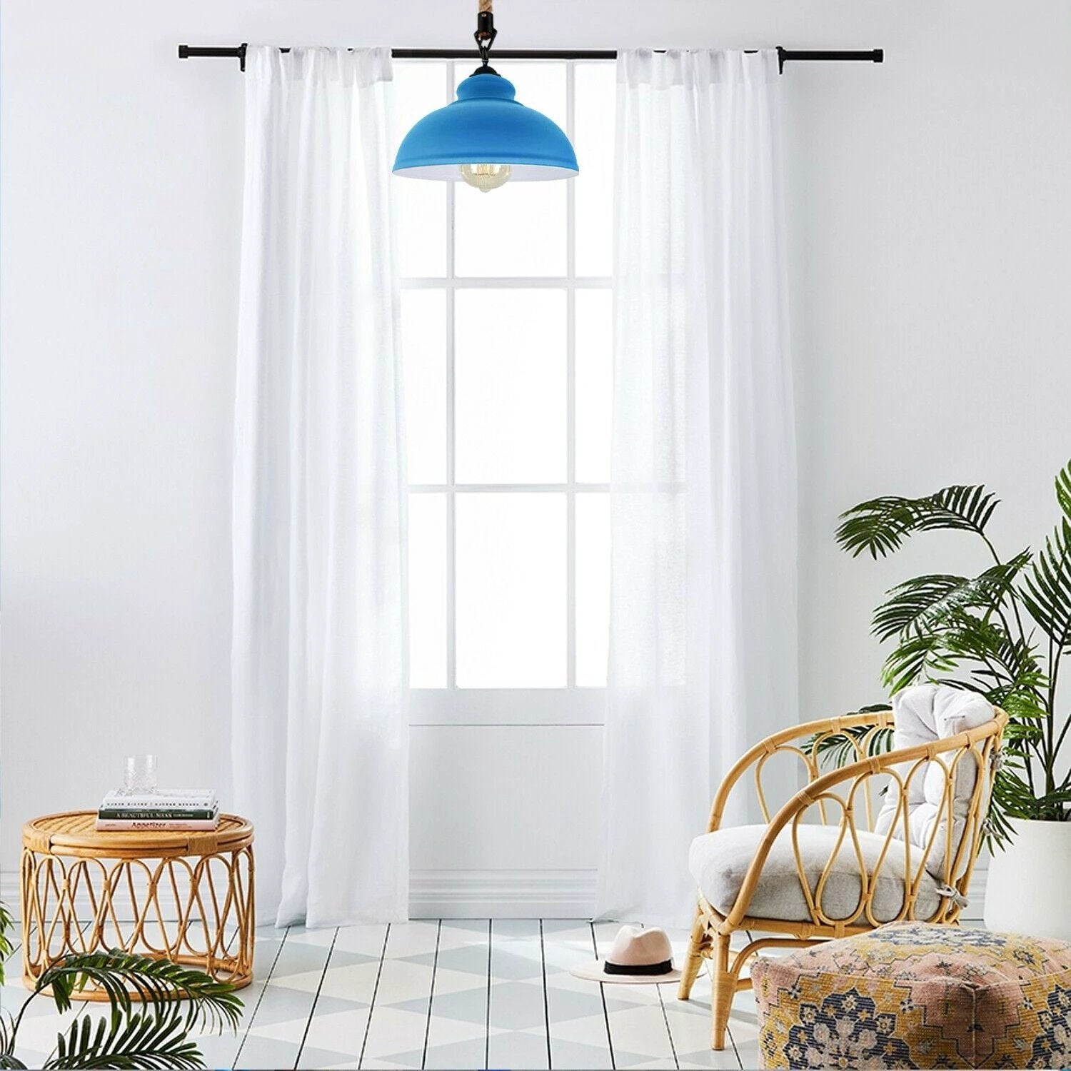 Retro Pendant Light 100cm Rope E27 Vintage Dining by LEDSone