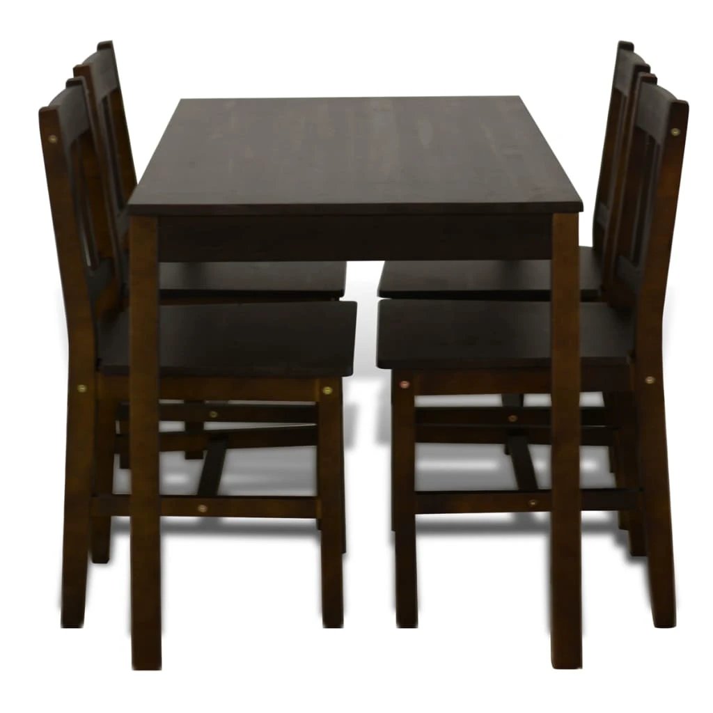 vidaXL vidaXL Dining Set 5 Pieces Pine Wood Natural - Dining Set