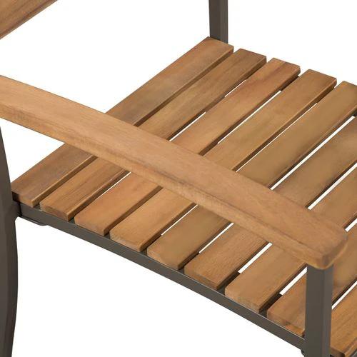 vidaXL 5 Piece Outdoor Dining Set Solid Acacia Wood and Steel by vidaXL
