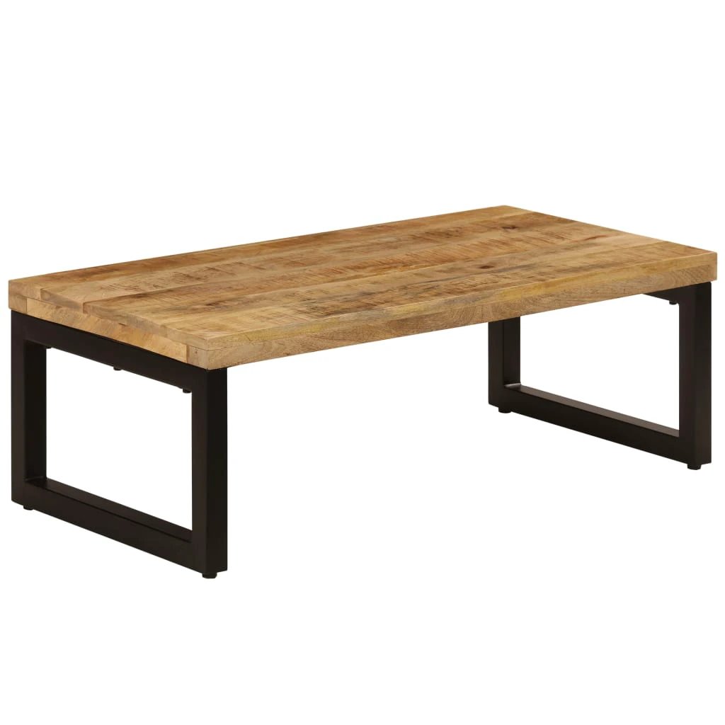 vidaXL vidaXL Coffee Table 100x50x35 cm Solid Mango Wood and Steel Centerpiece for Living Room - Coffee Table