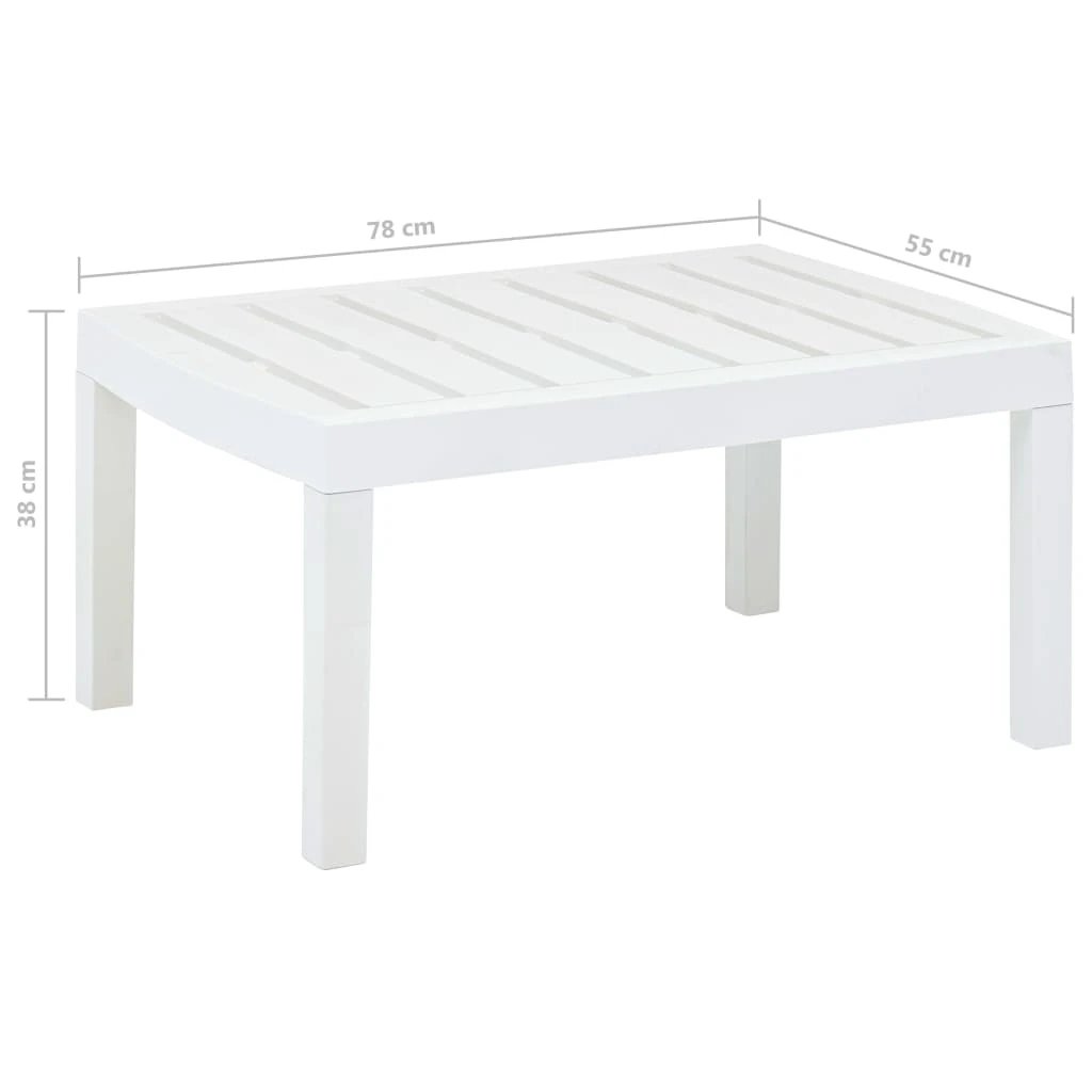 vidaXL vidaXL Garden Table White 78x55x38 cm Plastic - Garden Table