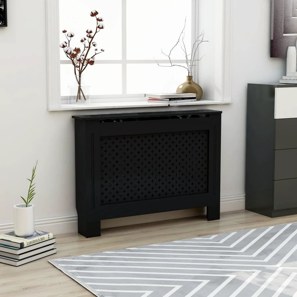 VidaXL MDF Radiator Cover White 205 cm Slatted Ventilated Cabinet For Living Room Decor by vidaXL