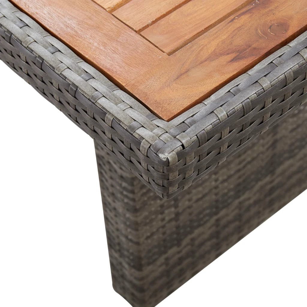 vidaXL Garden Table 240x90x74 cm Poly Rattan and Solid Acacia Wood by vidaXL