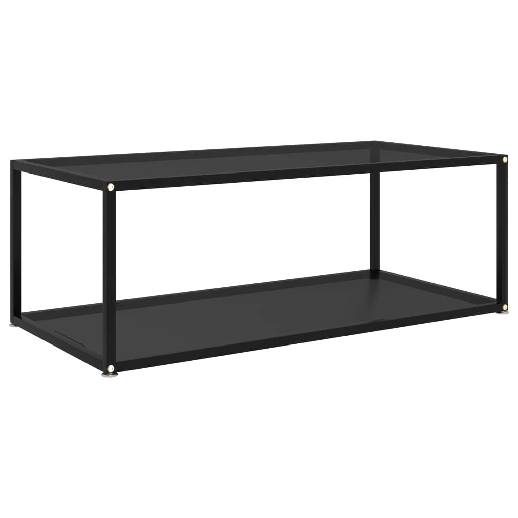 VidaXL Coffee Table 60x60x35 cm Tempered Glass Two Layer Design With Powder Coated Steel Frame For Living Room by vidaXL