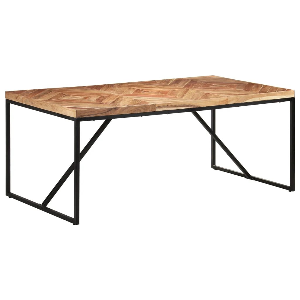 vidaXL Dining Table 120x60x76 cm Solid Acacia and Mango Wood by vidaXL