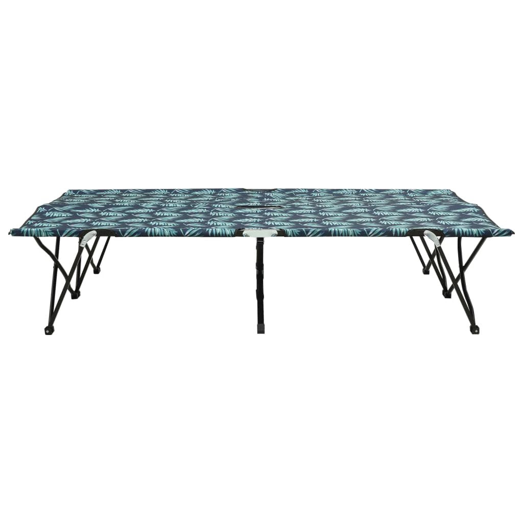 vidaXL vidaXL Two Person Folding Sun Lounger Blue Steel - Sun Lounger