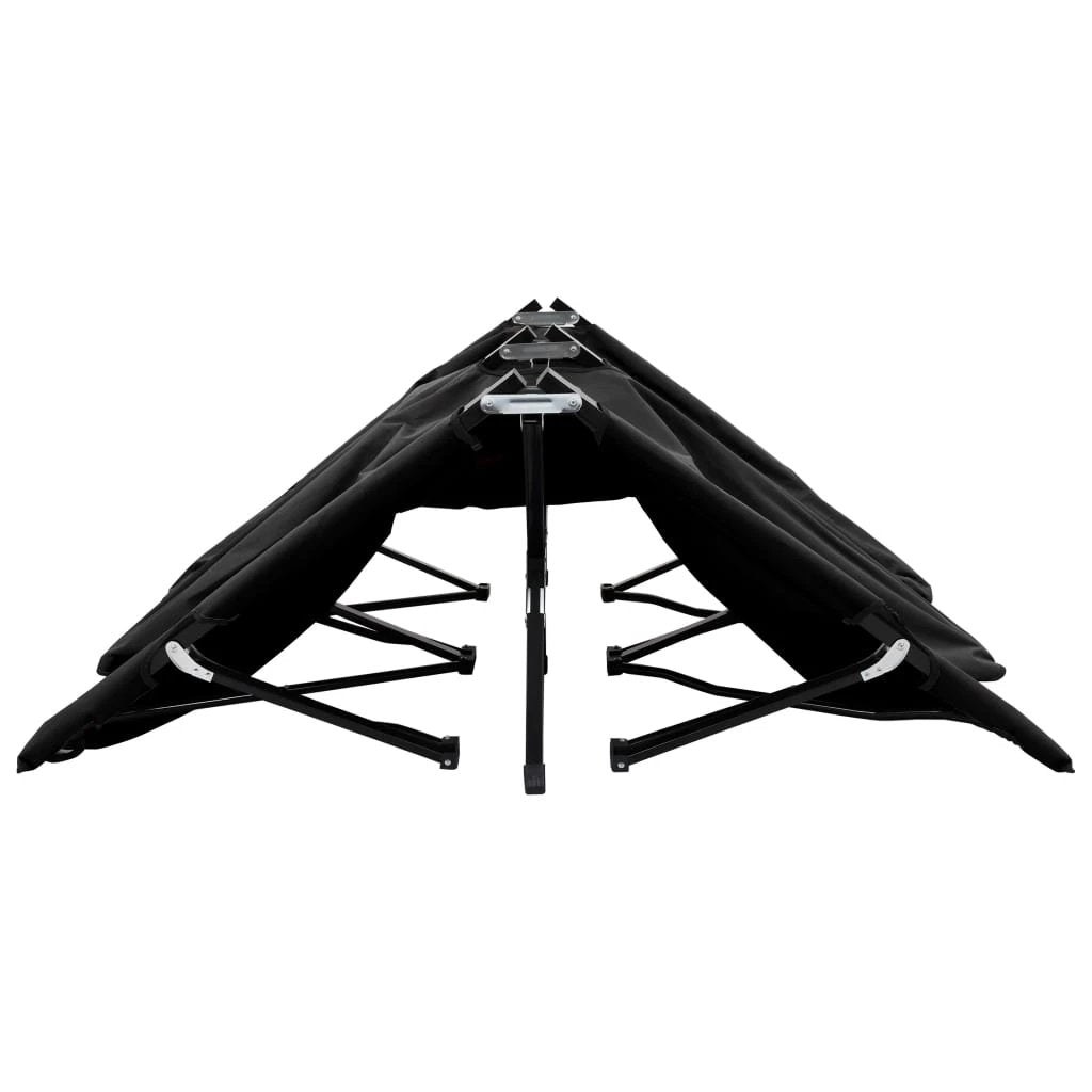 vidaXL Two Person Folding Sun Lounger Blue Steel by vidaXL