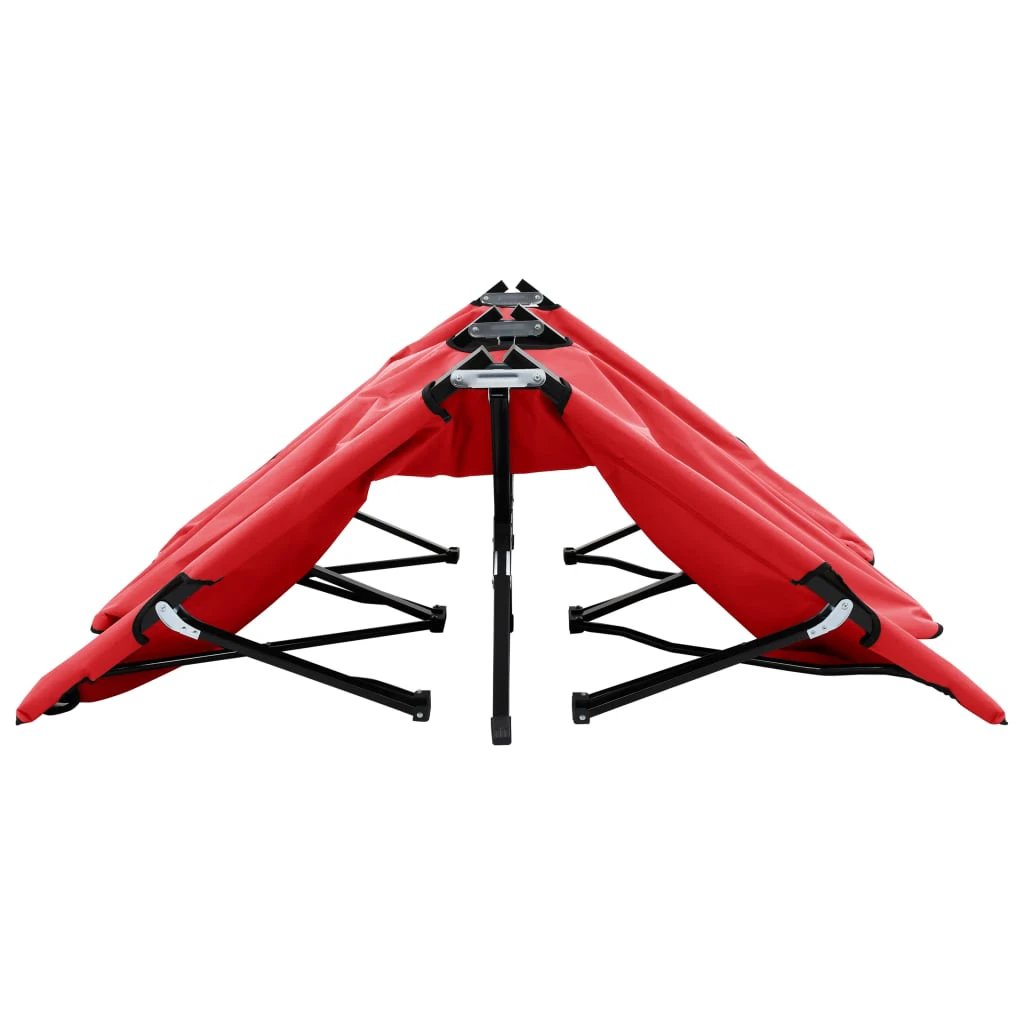 vidaXL vidaXL Two Person Folding Sun Lounger Blue Steel - Sun Lounger