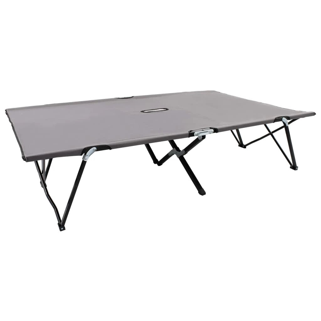 vidaXL Two Person Folding Sun Lounger Blue Steel by vidaXL