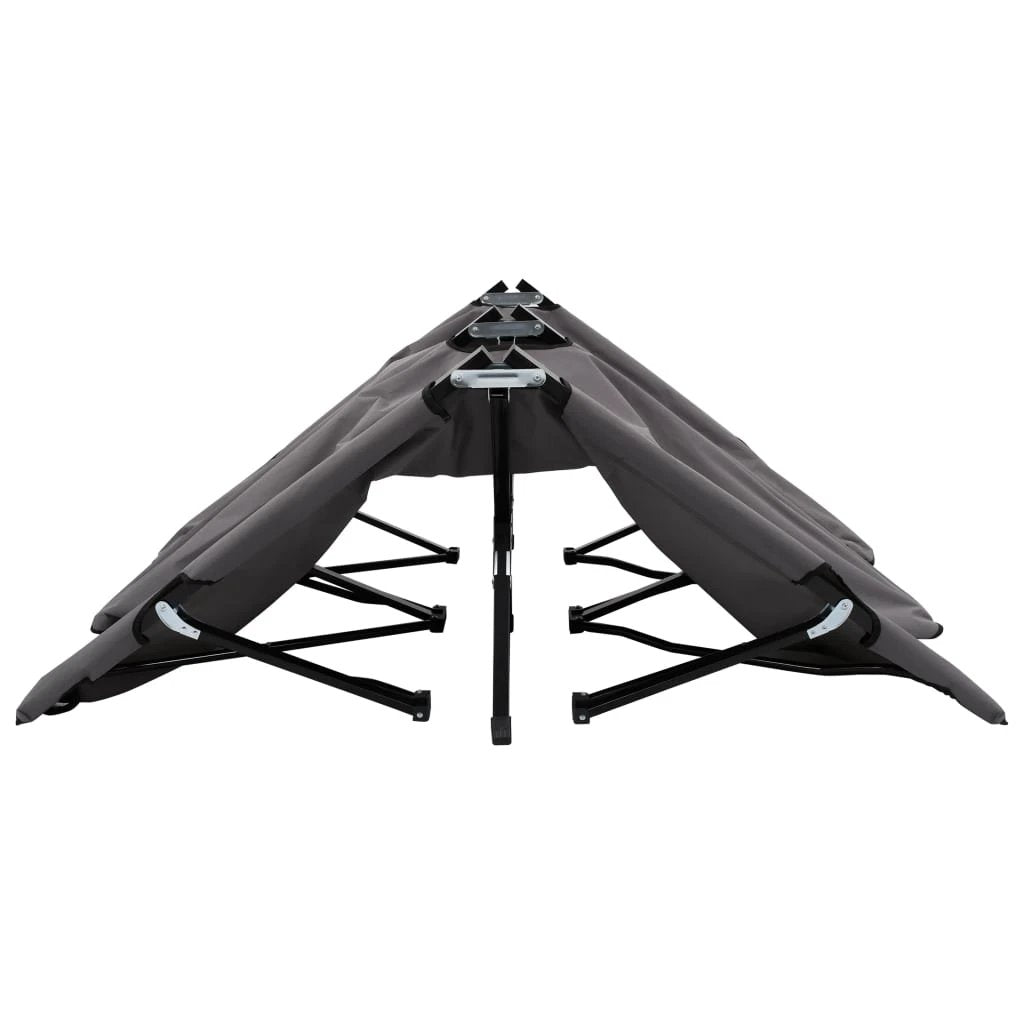 vidaXL Two Person Folding Sun Lounger Blue Steel by vidaXL