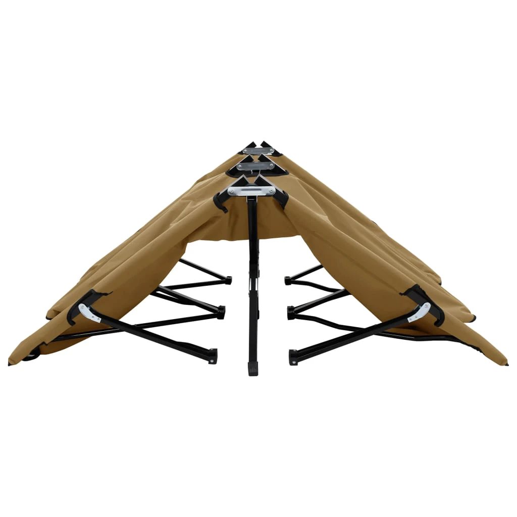 vidaXL Two Person Folding Sun Lounger Blue Steel by vidaXL
