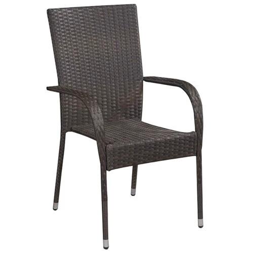 vidaXL vidaXL 5 Piece Garden Dining Set 150x90x74 cm Solid Acacia Wood Table with Weather-Resistant PE Rattan Chairs for Outdoor Use - Garden Set