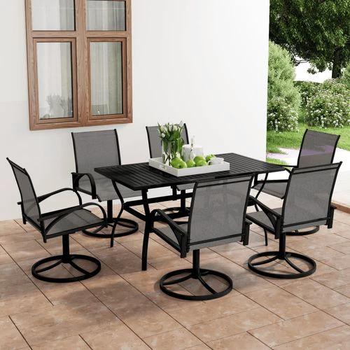 vidaXL 3 Piece Garden Dining Set with Powder-Coated Steel Frame and Breathable Textilene Fabric for Outdoor Entertaining by vidaXL
