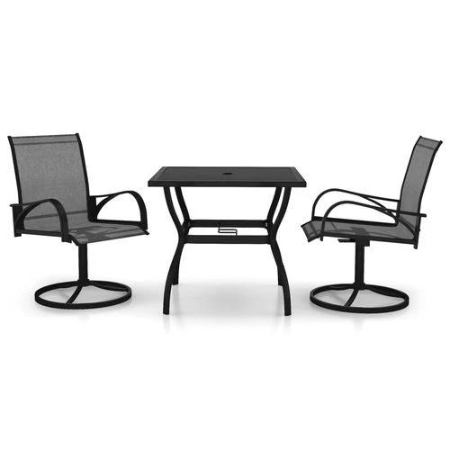 vidaXL vidaXL 3 Piece Garden Dining Set with Powder-Coated Steel Frame and Breathable Textilene Fabric for Outdoor Entertaining - Garden Set