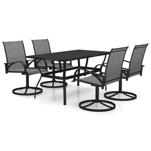 vidaXL 3 Piece Garden Dining Set with Powder-Coated Steel Frame and Breathable Textilene Fabric for Outdoor Entertaining by vidaXL