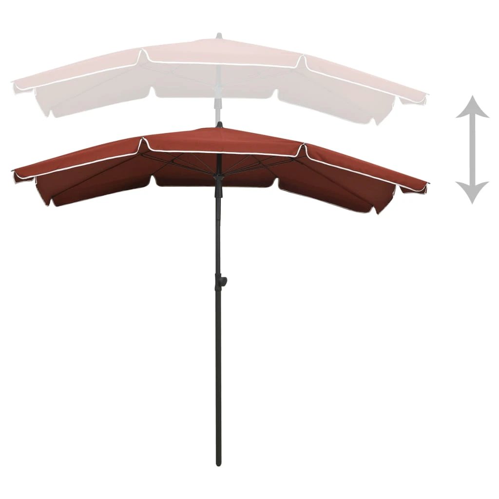 vidaXL Garden Parasol with Pole 200x130 cm Sand by vidaXL
