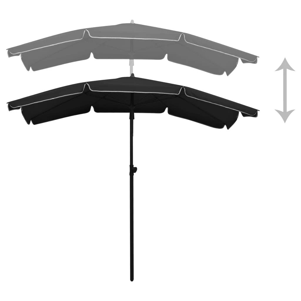 vidaXL Garden Parasol with Pole 200x130 cm Sand by vidaXL