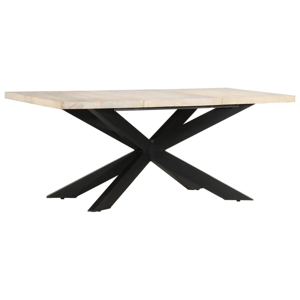 vidaXL vidaXL Dining Table 180x90x76 cm Solid Mango Wood with Industrial Steel Frame For Dining Rooms - Dining Table