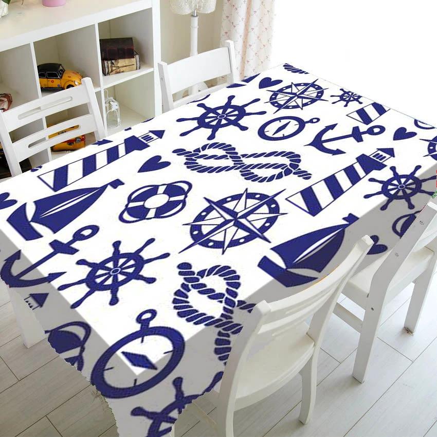 NONE Nautical Tablecloth 60x120cm Waterproof Party - Coffee Table