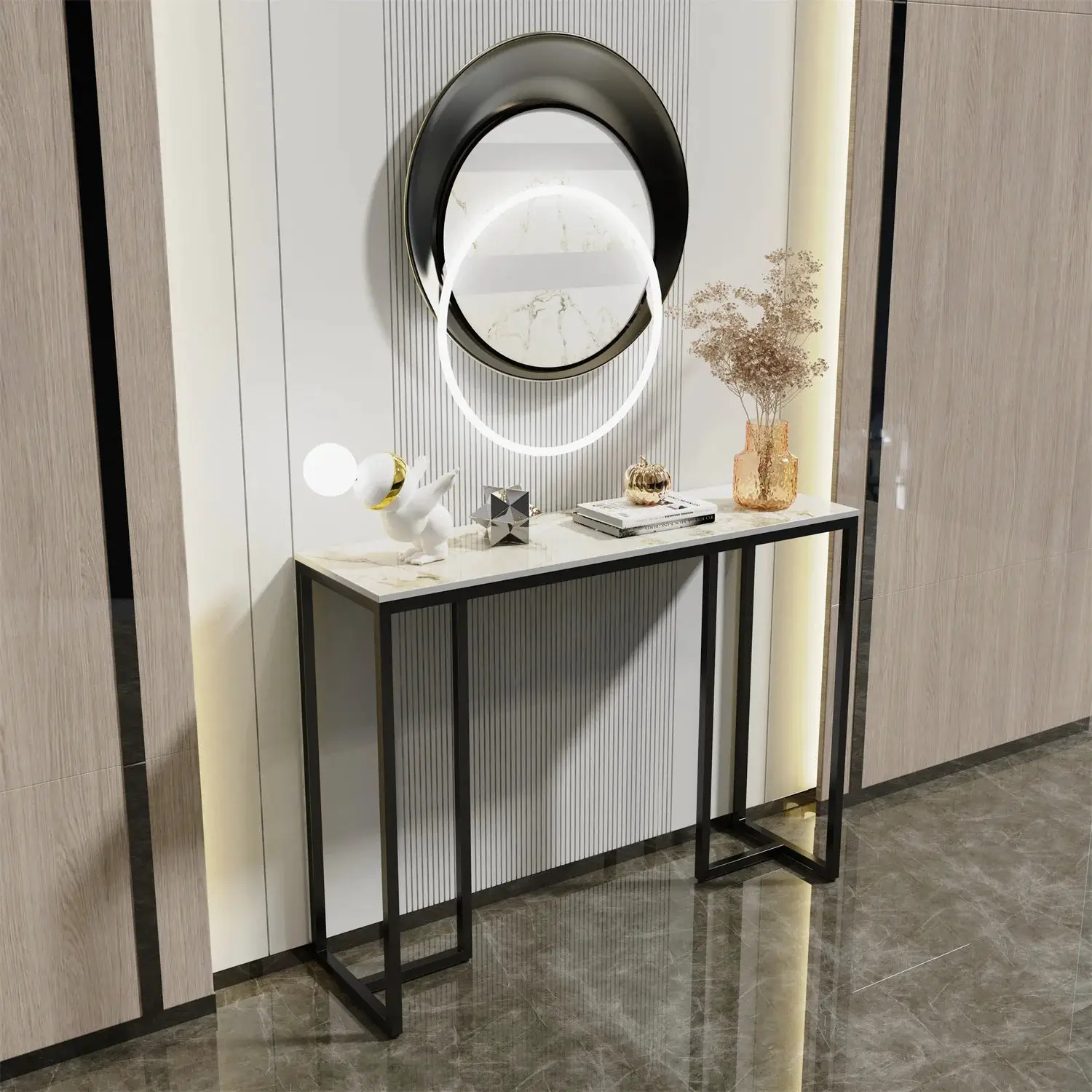 Wisfor BINGOPAW Modern Console Table with Sintered Stone Top for Stylish Interiors - Console Table