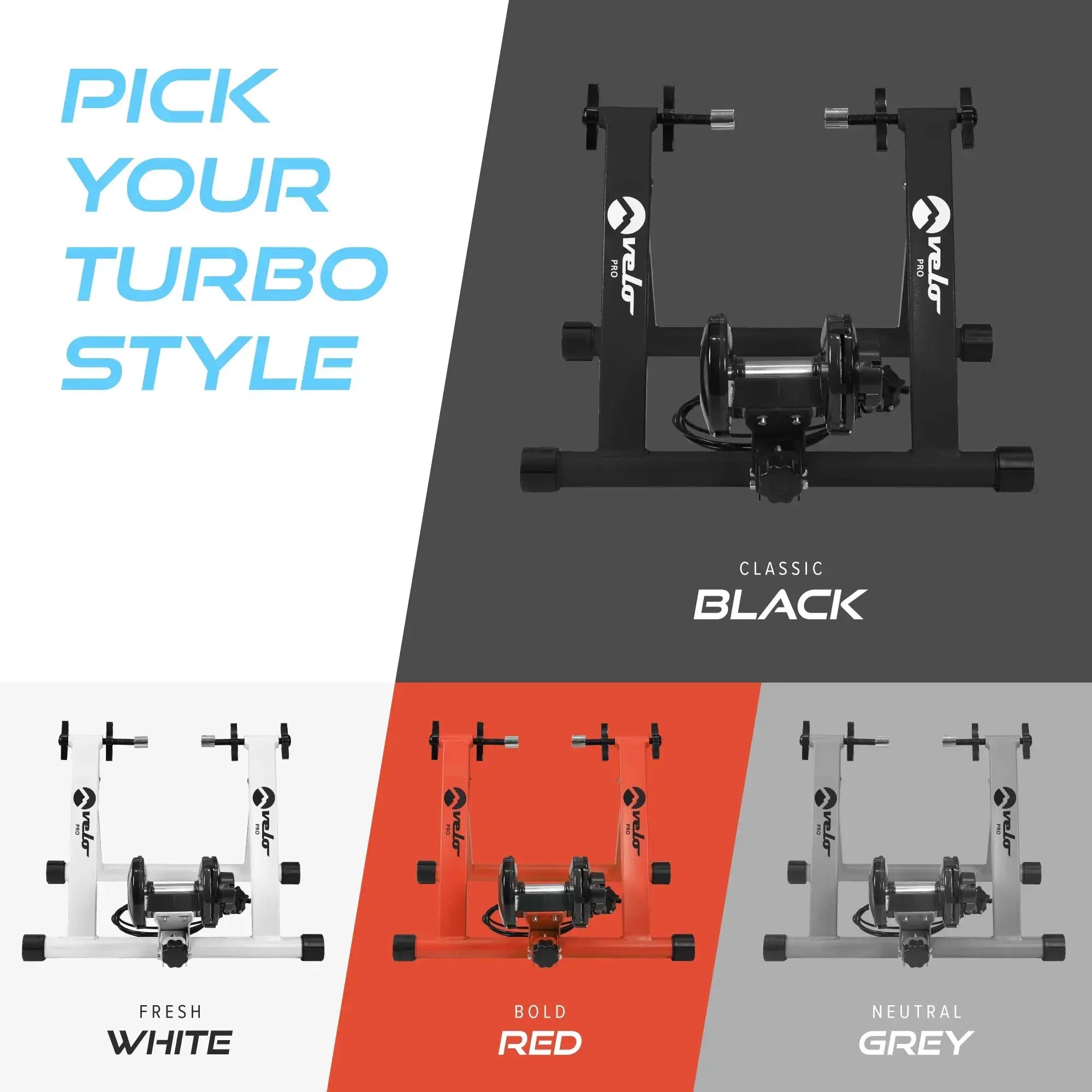 Monster Shop Velo Pro Silver Magnetic Turbo Trainer with Mat -