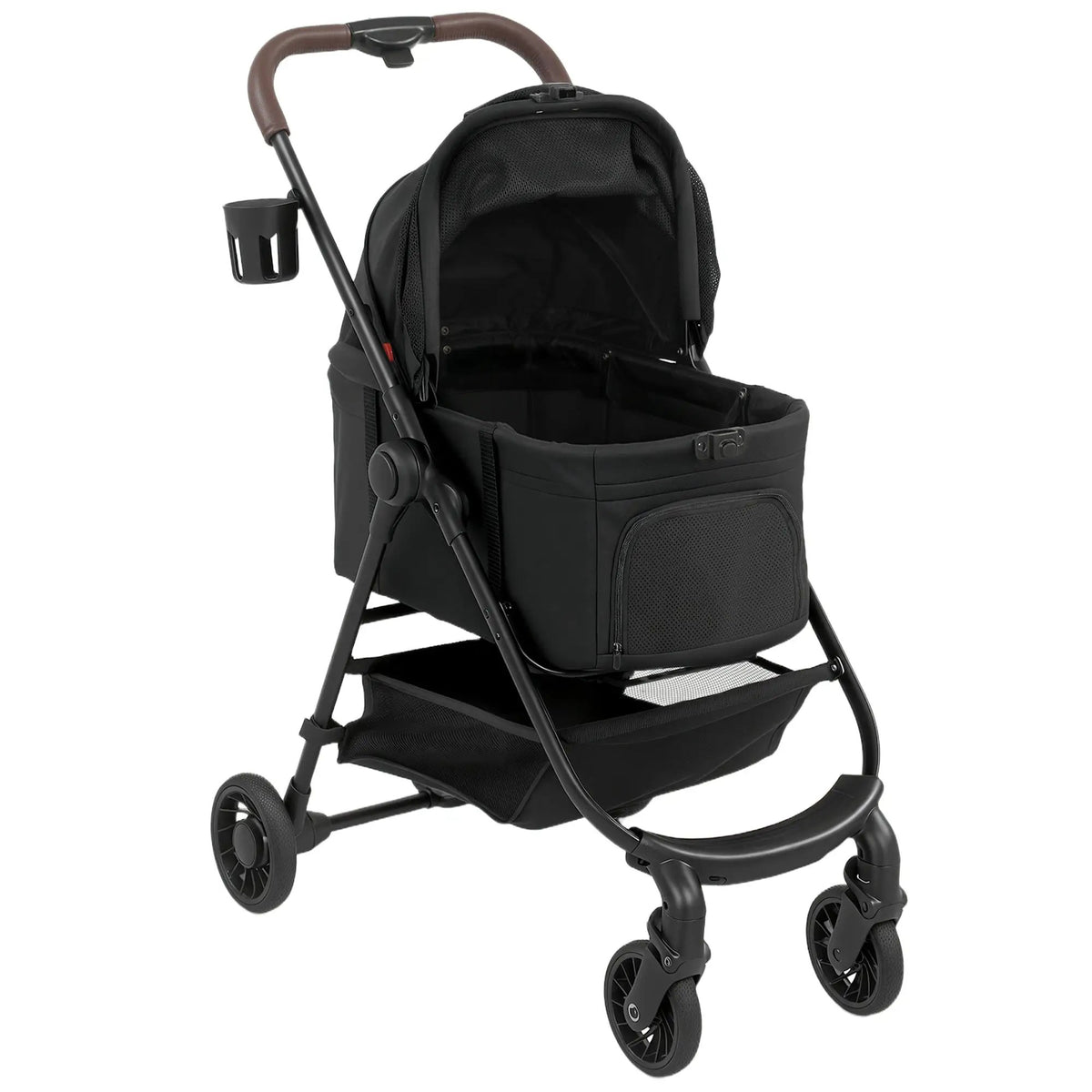 PawHut Dog Stroller, 3 in 1 Foldable Pet Stroller for Small Puppy Cat with Detachable Travel Carrier, Storage Basket, Black - from PawHut
