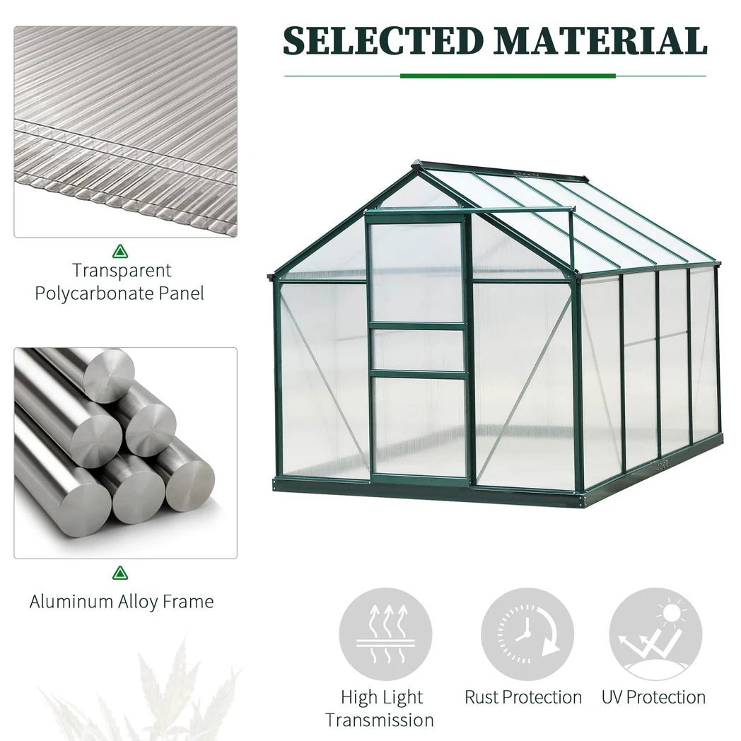 Clear Large Walk-In Greenhouse Garden Plants Grow Galvanized Base, Slide Door by Outsunny