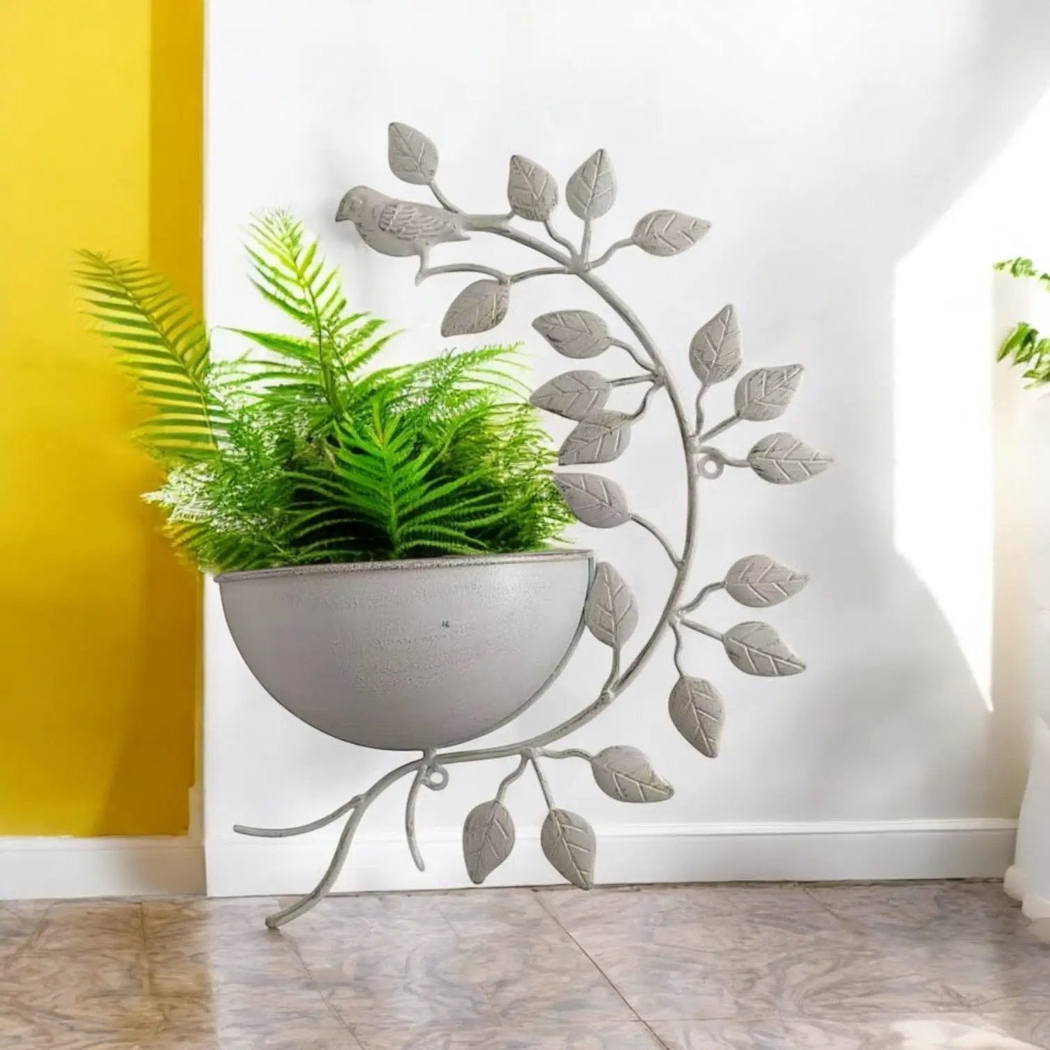 MSL 42CM CREAM METAL GARDEN PLANTER - Planters