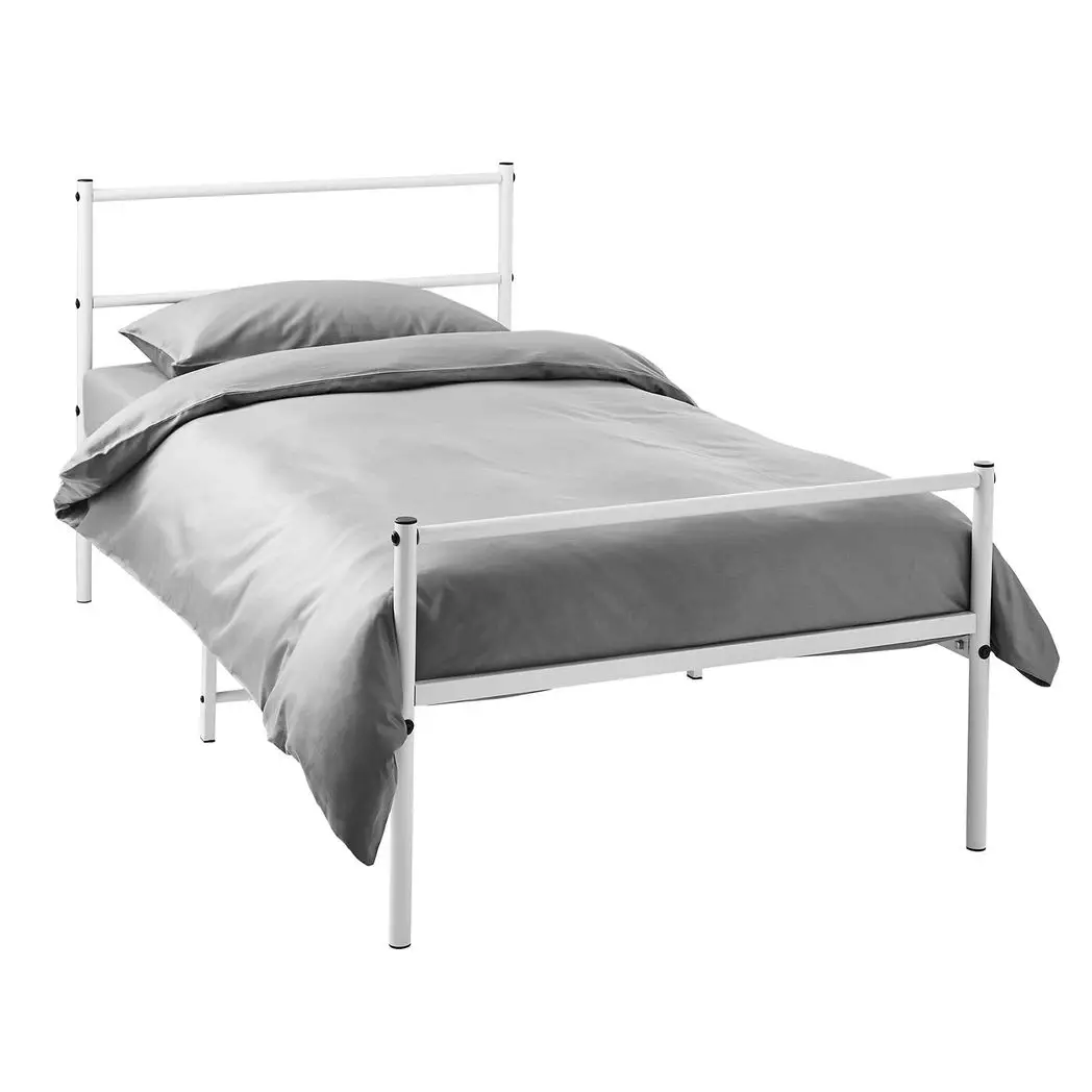 House of Home Extra Strong Single Metal Bed Frame In White - Improved - Bed Frames