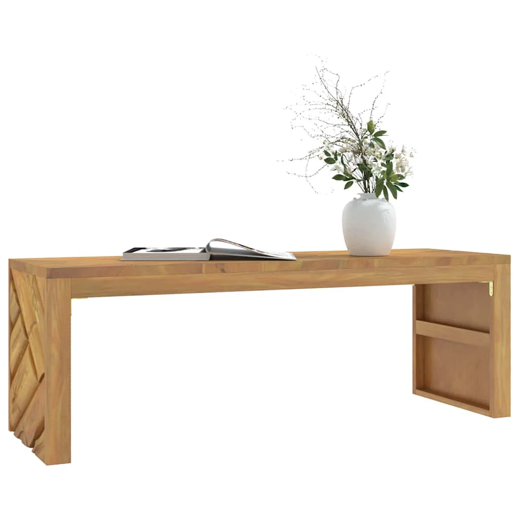 vidaXL vidaXL Coffee Table 110x35x38 cm Solid Teak Wood Durable Finish For Living Room Decor - Coffee Table