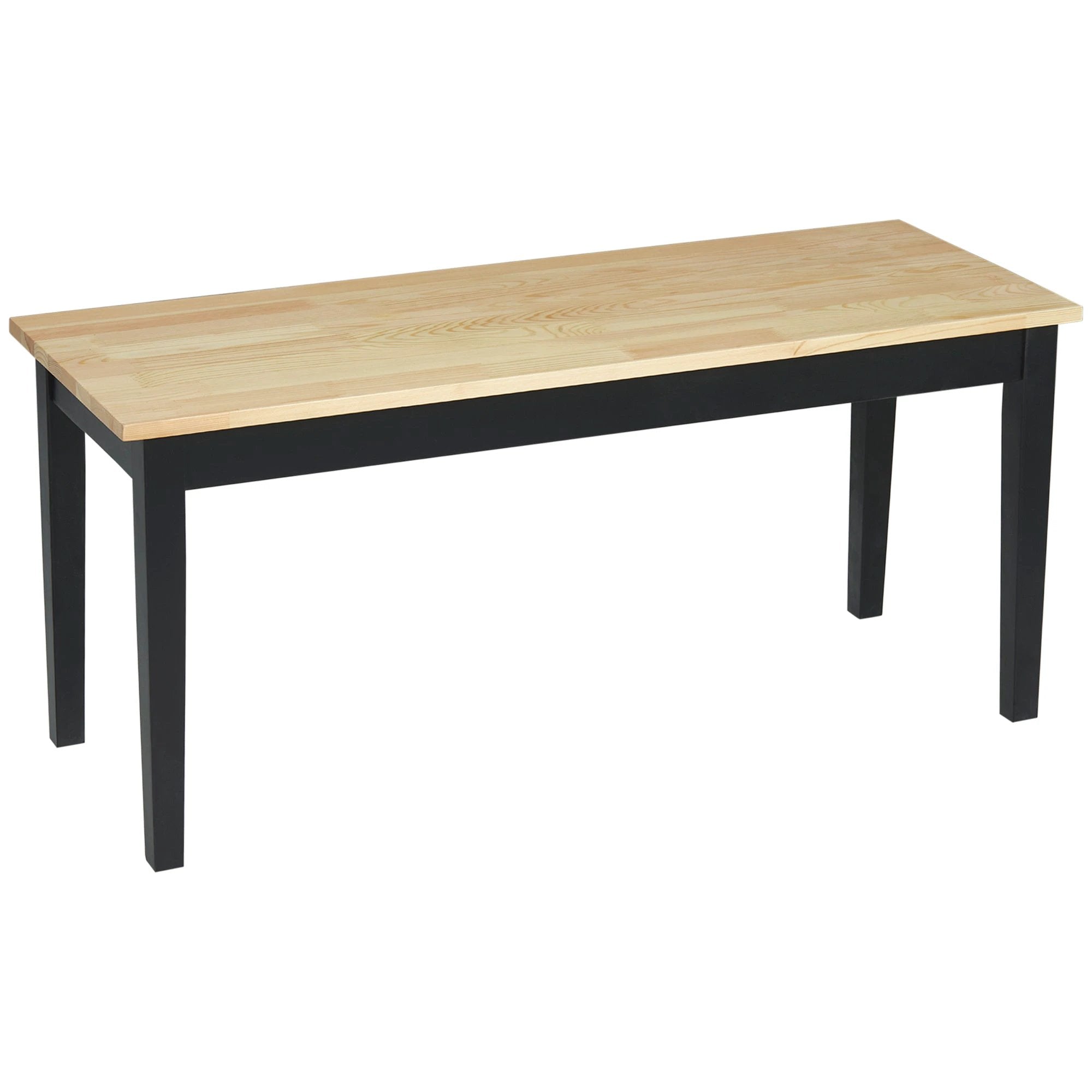HOMCOM Wood Dining Bench Wooden Bench for 2 People, Black by HOMCOM