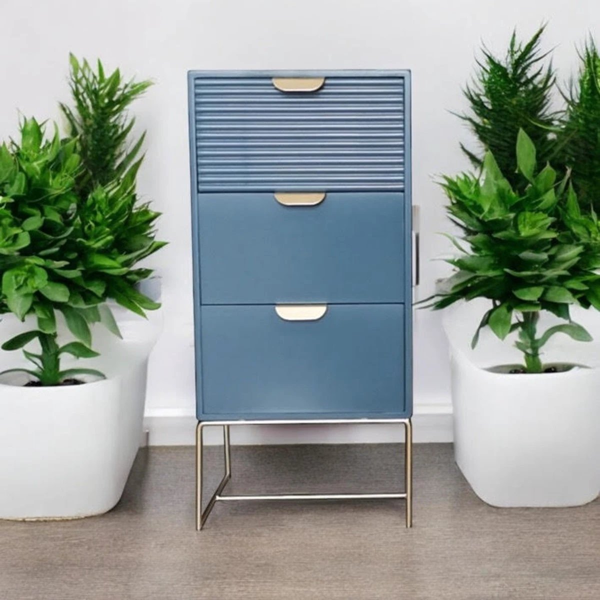 BlueWood Nightstand 64cm 3-Drawer Storage Bedroom by MSL