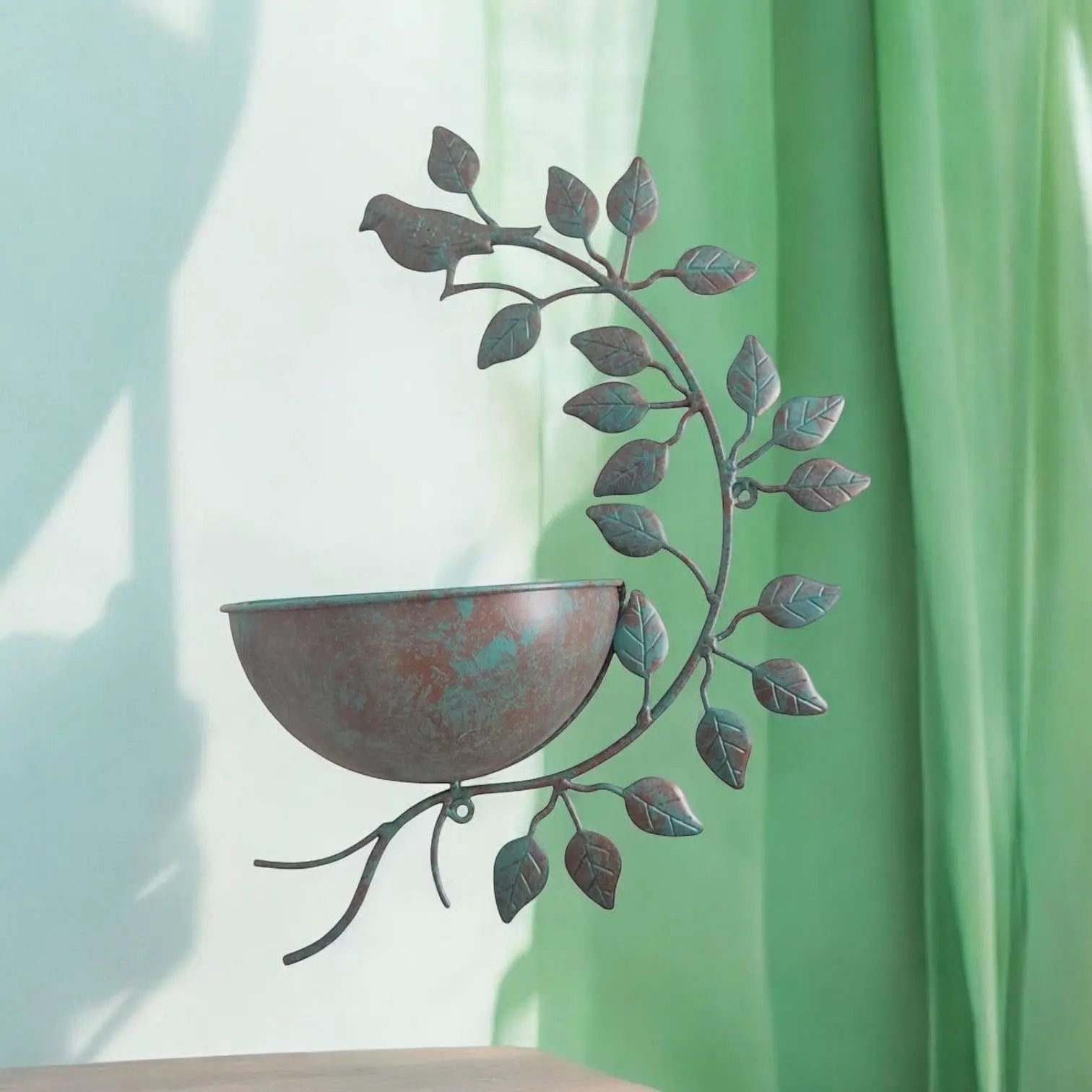 MSL 42CM GREEN METAL GARDEN PLANTER - Planters