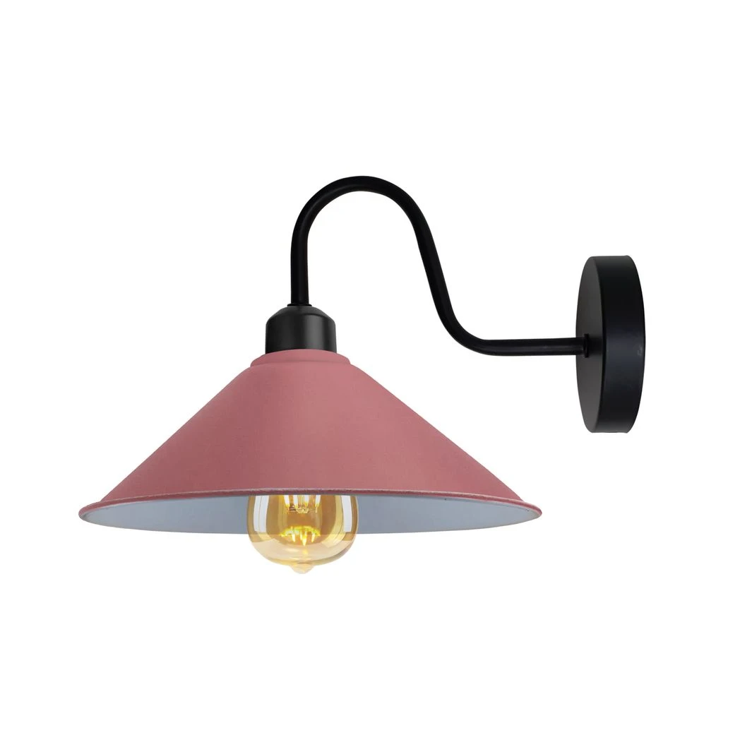 Un-branded Elegant Pink Cone Wall Lamp E27 Base Swan Neck Hallway - Wall Lights