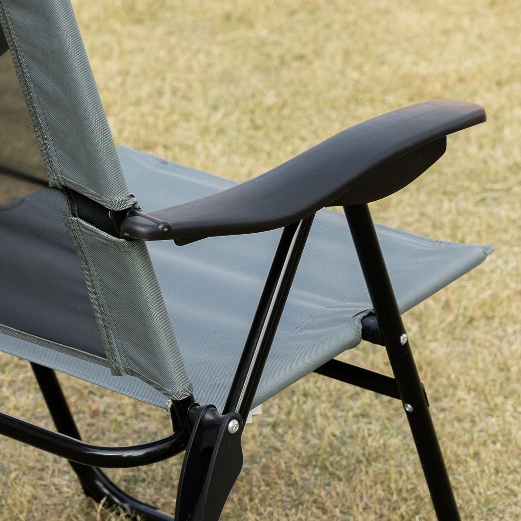 2 Portable Folding Recliner Outdoor Patio Chaise Lounge Chair with Backrest by Outsunny