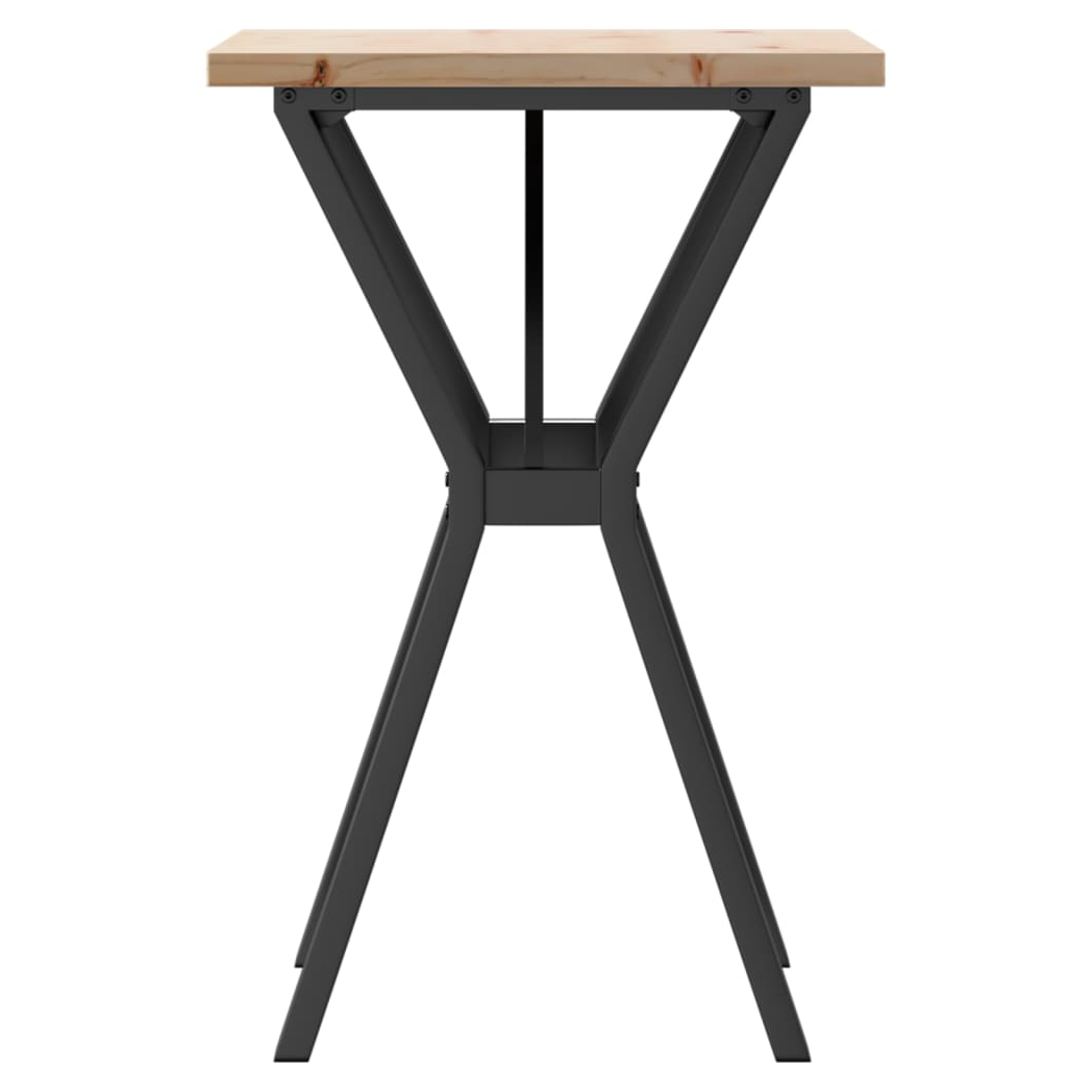 VidaXL Dining Table Y Frame 50x50x75.5 cm Solid Pine and Cast Iron Ideal for Family Dining Rooms by vidaXL