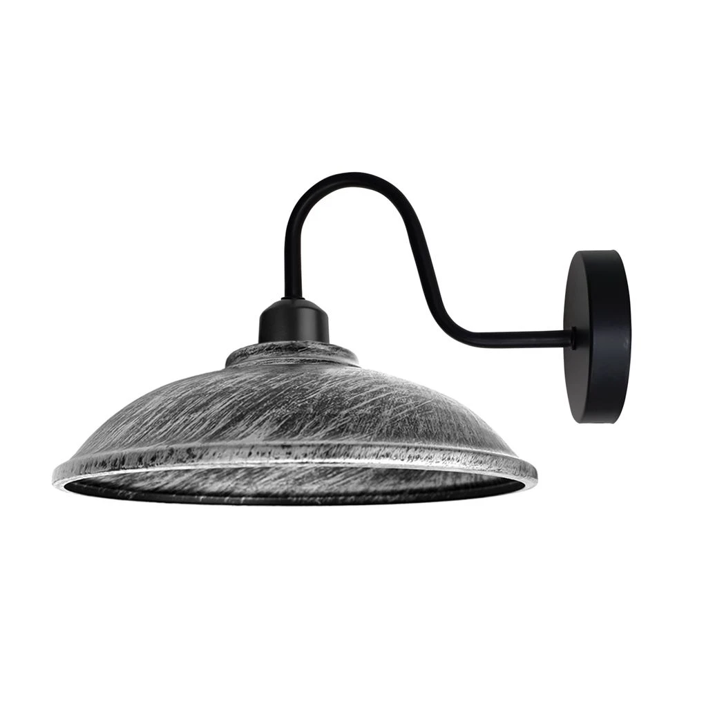Brushed Silver Wall Sconce 12Inch Hemispheric Shade Hallways by Un-branded