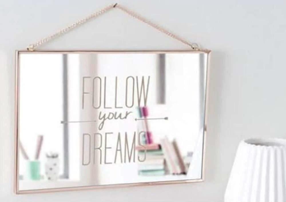 Wall Mirror 20cm X 30cm X 1cm Decorative Follow Your Dream Mirror by Aquarius