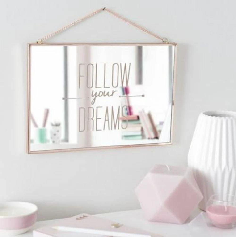 Wall Mirror 20cm X 30cm X 1cm Decorative Follow Your Dream Mirror by Aquarius