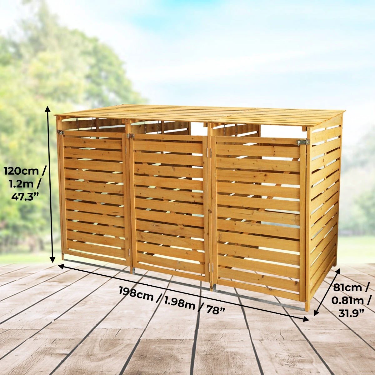 Triple Wheelie Bin Storage by Monster Shop